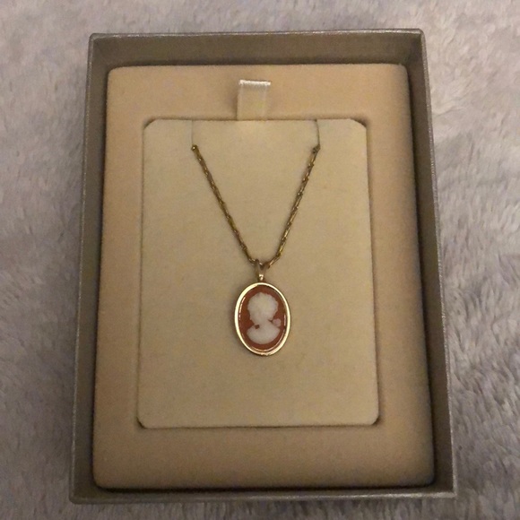 Jewelry - Gold & burnt orange Cameo necklace 💕